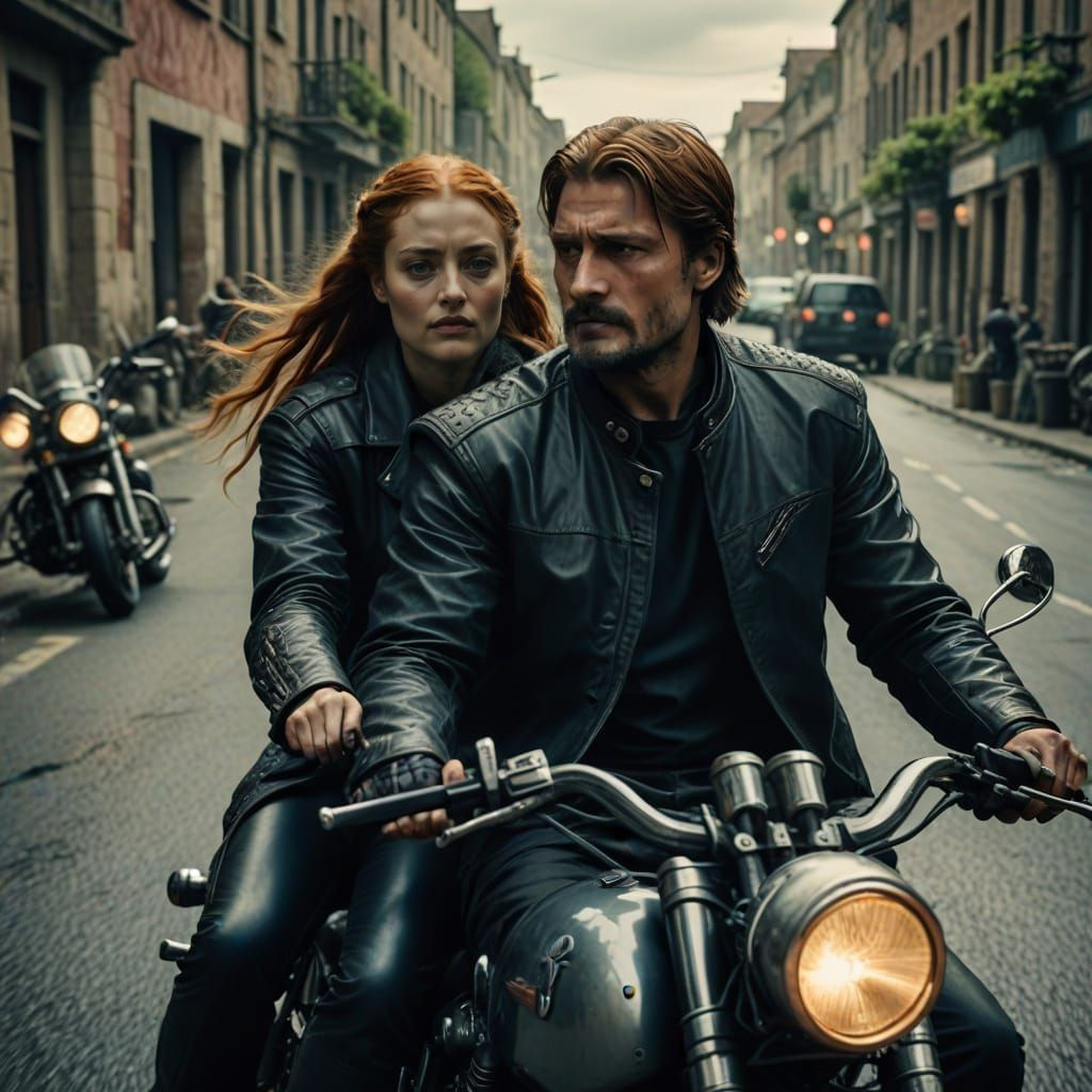 Biker Royalty in Cinematic Film Style