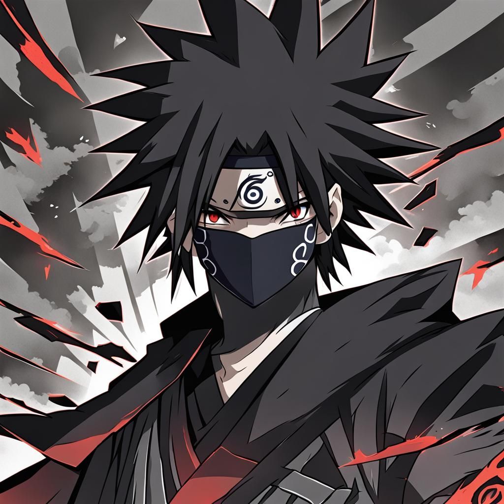 Anime Style Uchiha Boy Character Art