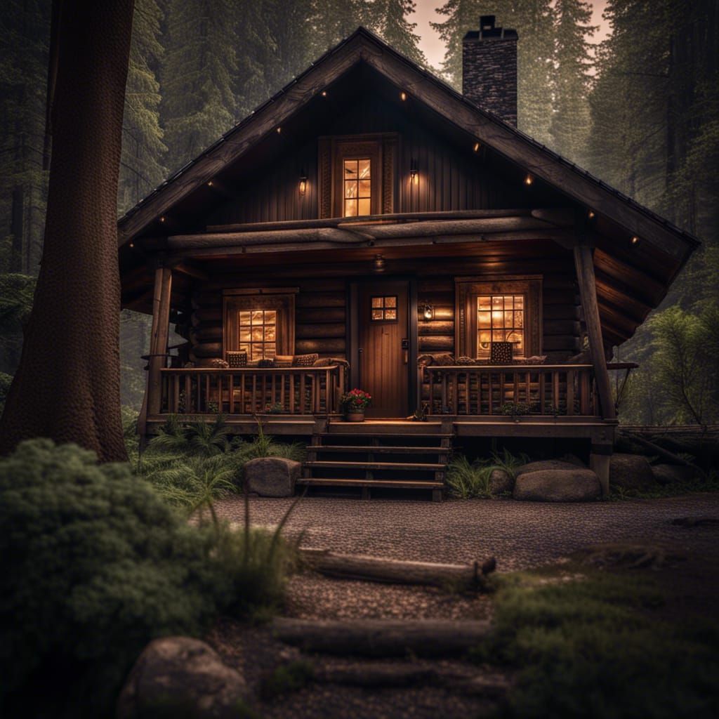Cozy cabin in the woods