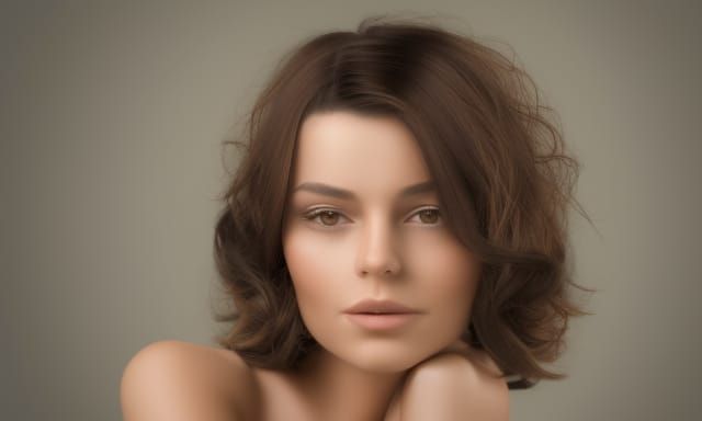 Radiant Brunette Woman: A Lifelike AI Portrait