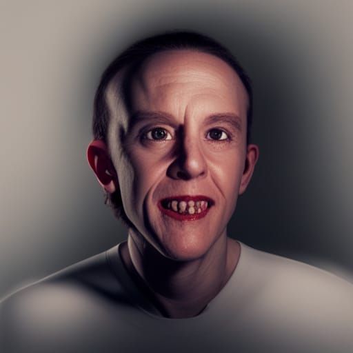 Analogue Horror Face with Piercing Eyes