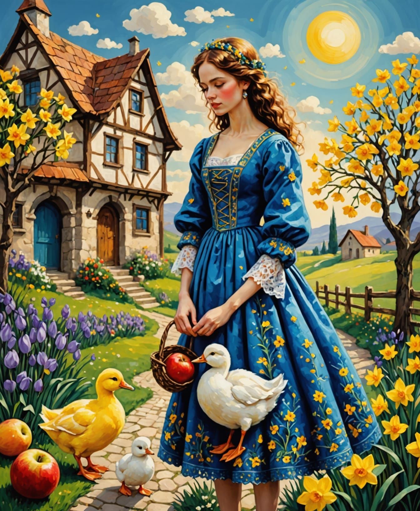 Ethereal Easter Wonderland in Vibrant Oil Paint