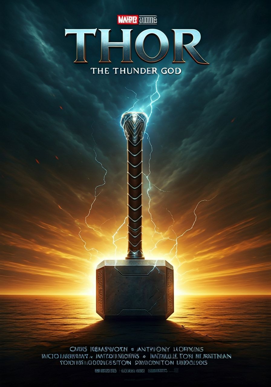 Thor The Thunder God Movie Poster Art