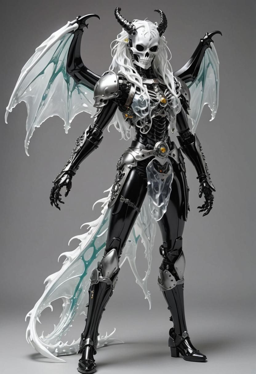 Chimera Girl with Slime Body and Metal Skeleton