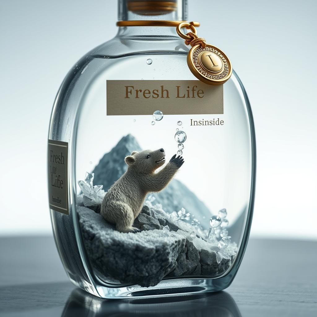 Luxury Bottle Containing Miniature Mountain Landscape