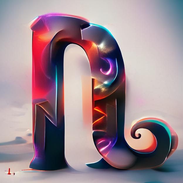 Elegant Lowercase N in Psychedelic Gothic Style