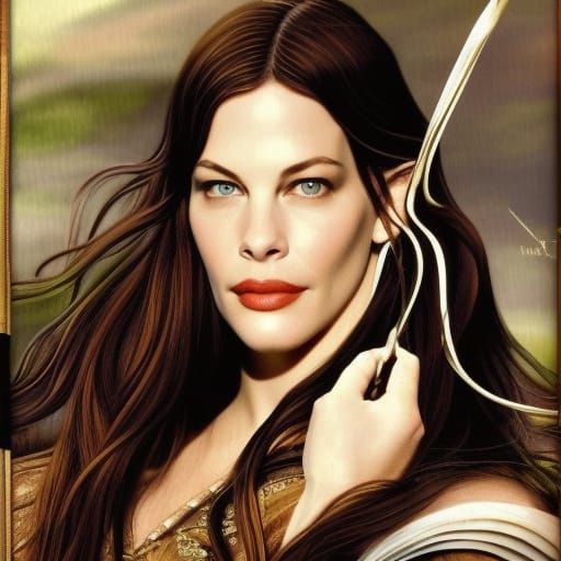 Arwen Undómiel: Majestic Elven Archer in Digital Painting