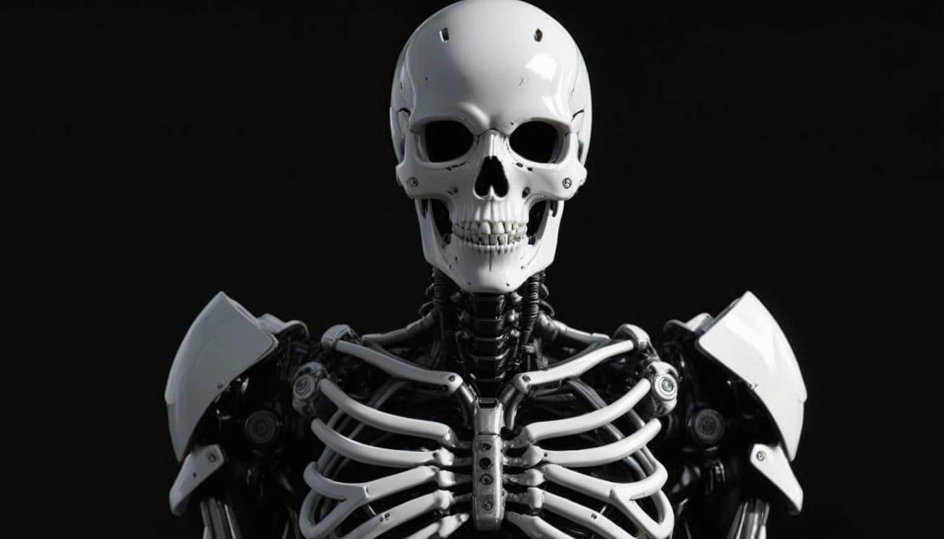 Cybernetic Skeleton in Dramatic Pose