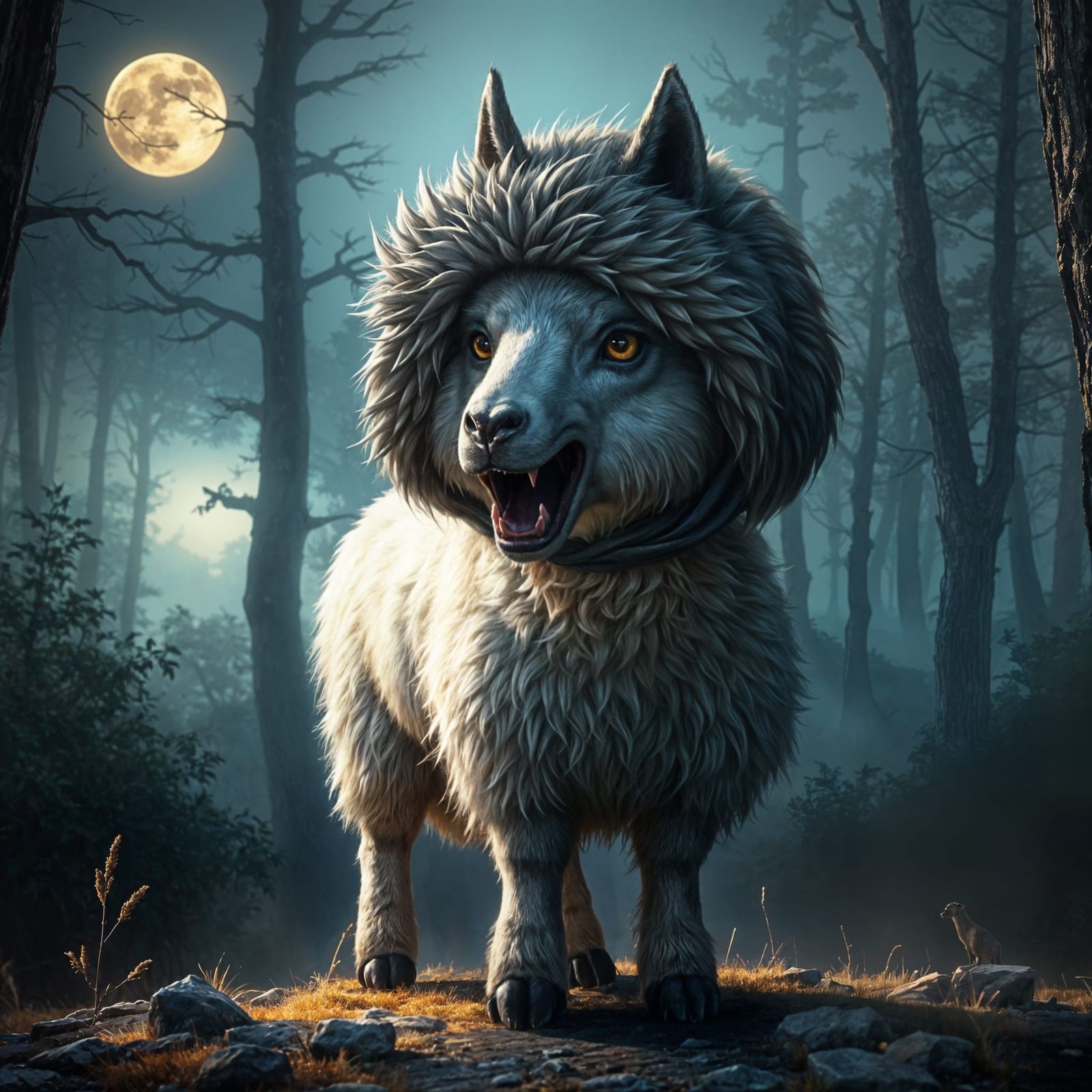 Sheep Disguised as Wolf in AI Art