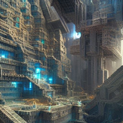 Bismuth Crystal Formation in Digital Matte Painting