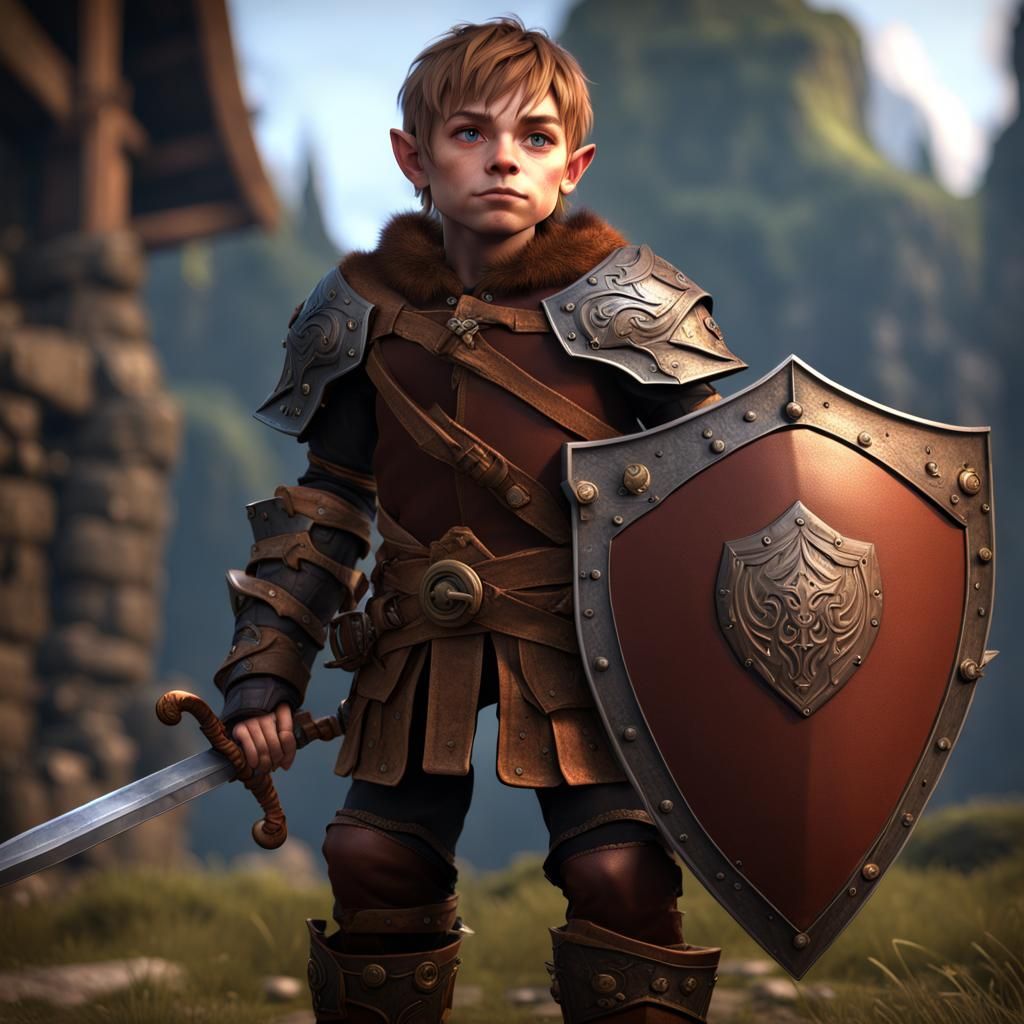 Halfling Warrior in Detailed Matte Painting