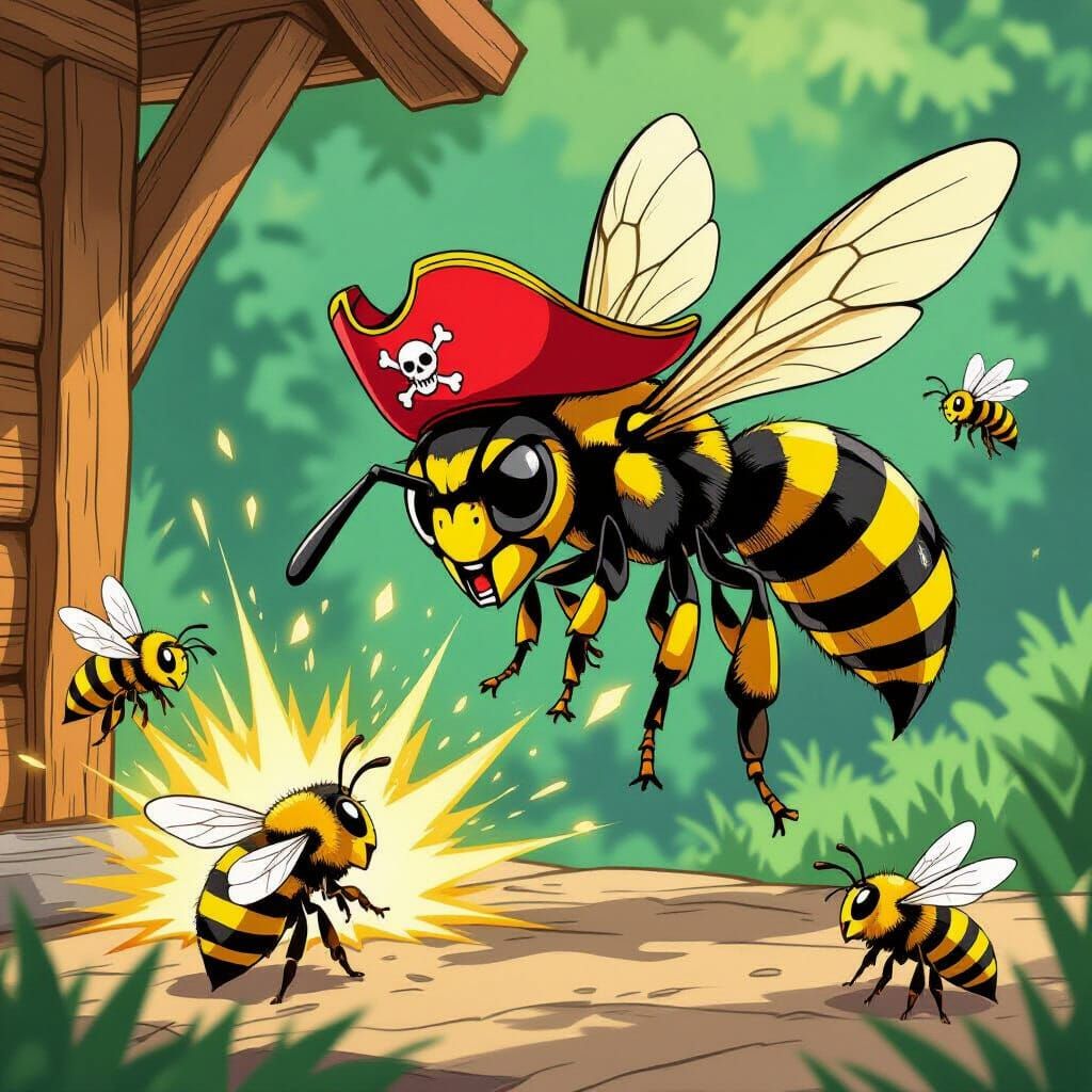 Epic Anime Battle: Pirate Wasp vs Honeybees