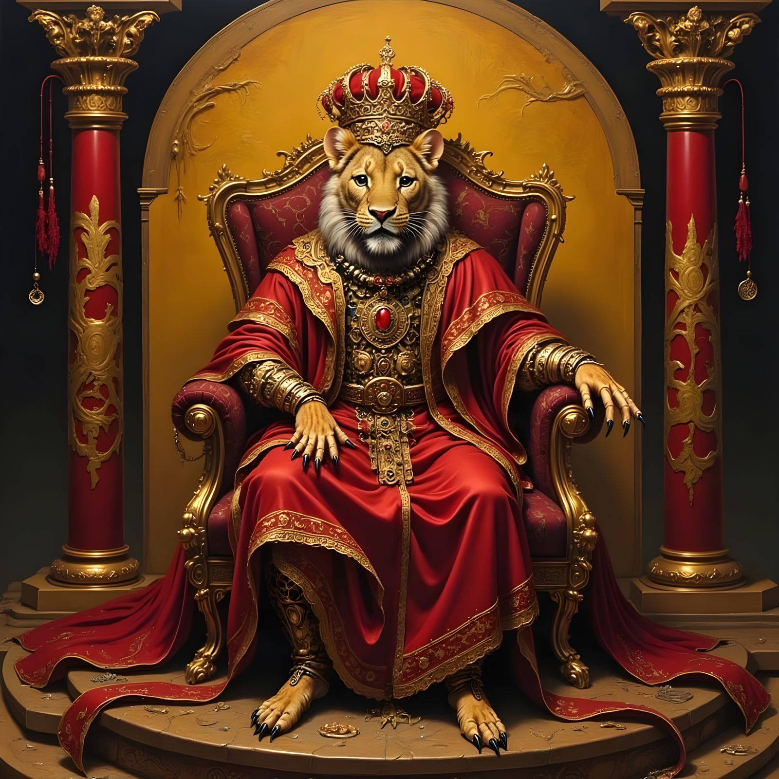 Regal Lion in Crowned Glory