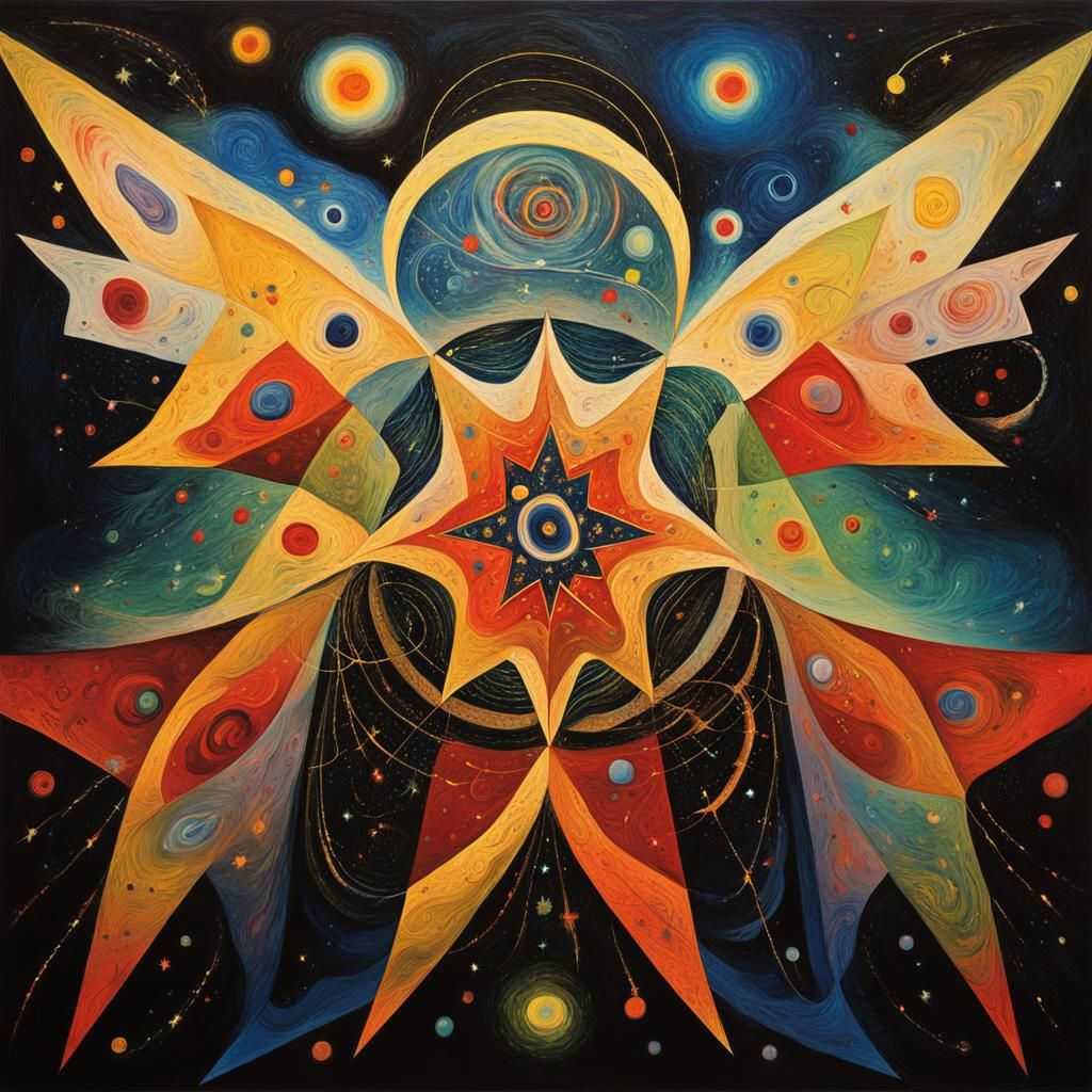 Abstract Geometric Starscape in Vivid Colors