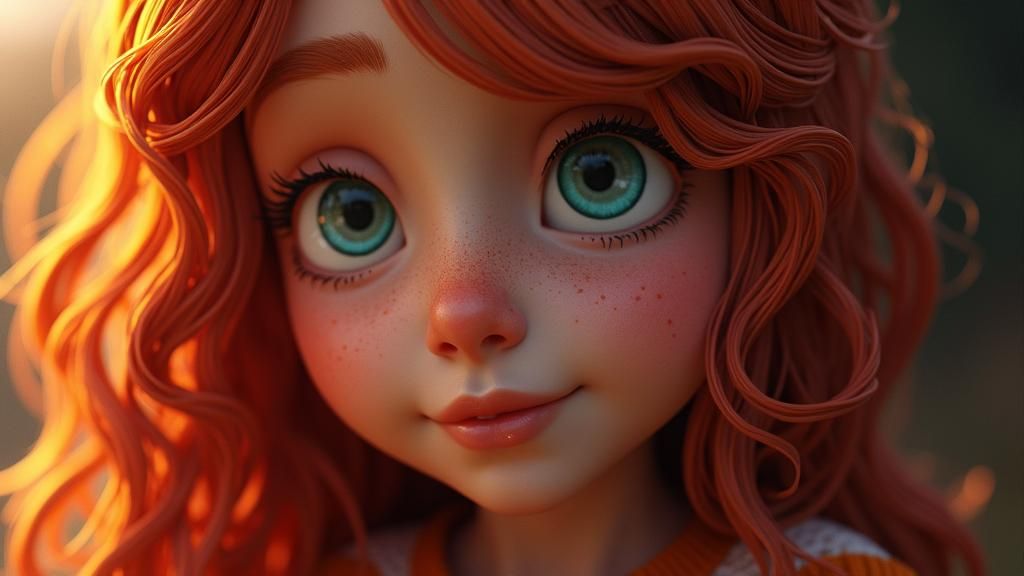 Blond Family with Donkey Ears in Spline Art Style