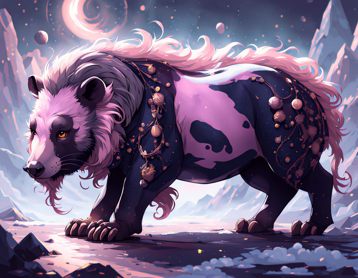 Kawaii Baku Dream-Eater with Gremlin, Digital Art