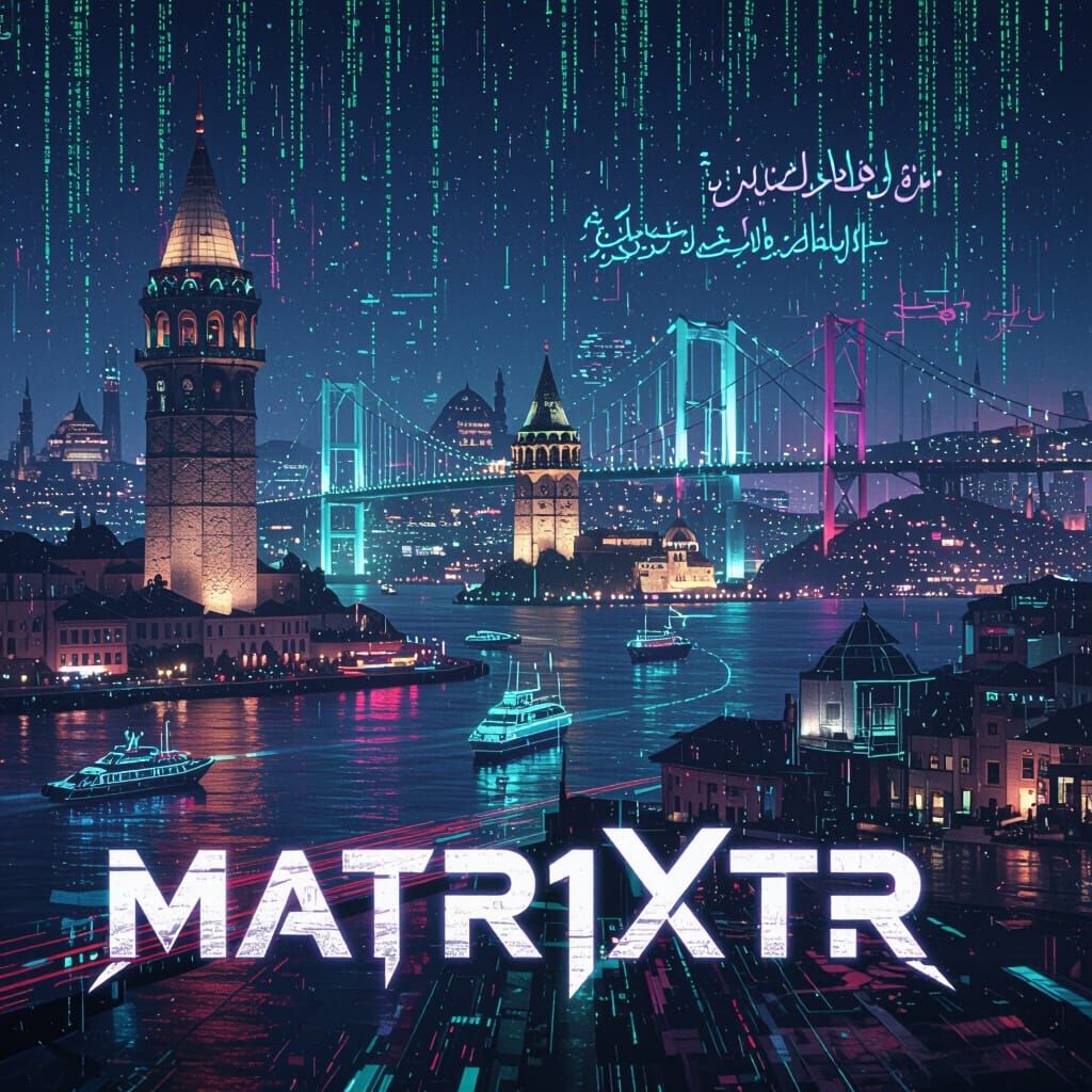 Cyberpunk Istanbul Skyline at Night