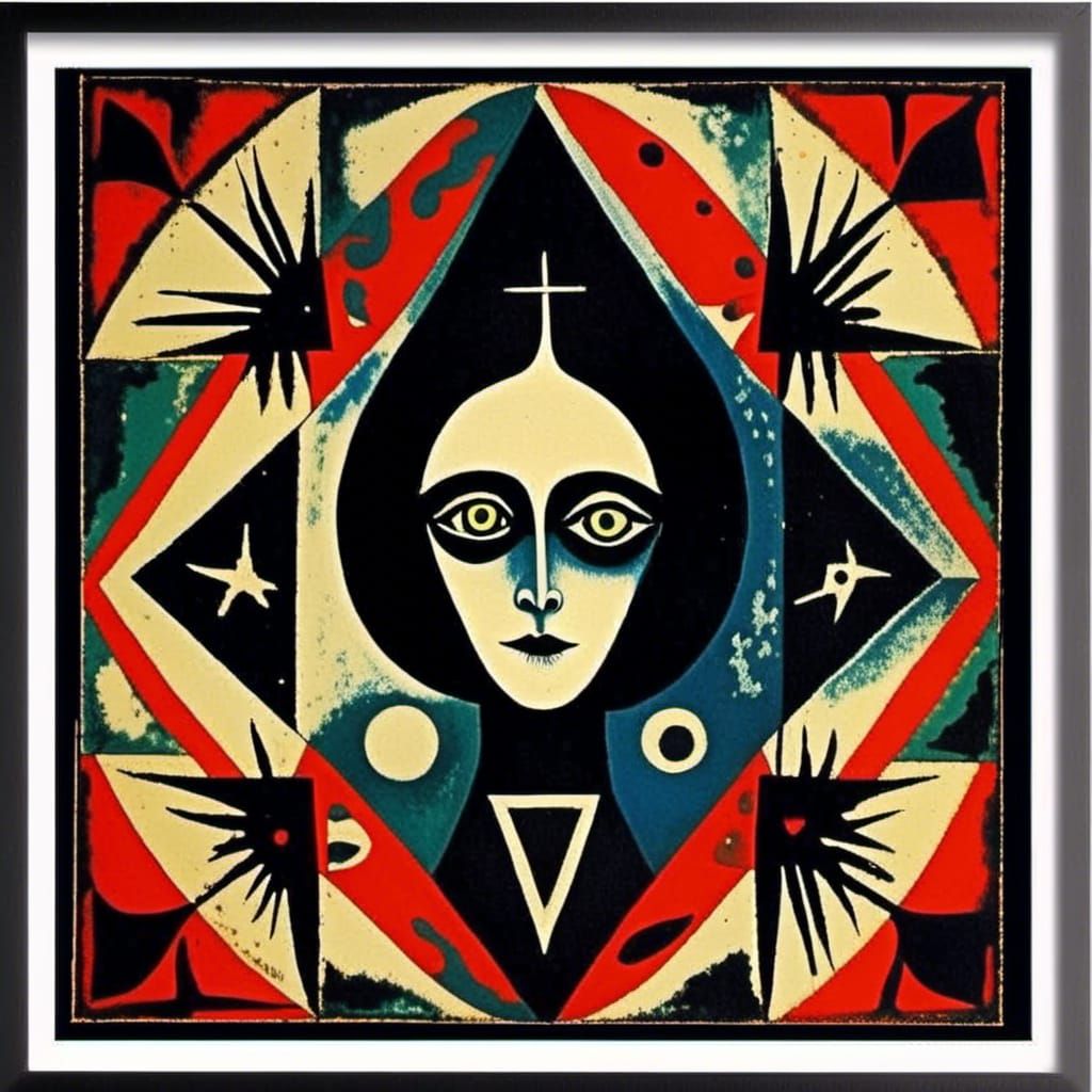 Love Witch in Dark Psychedelic Cezanne Ink Print