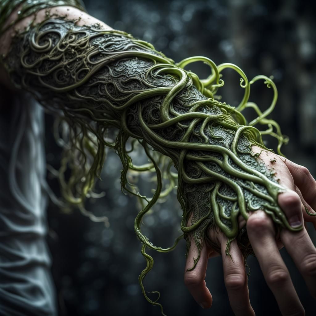 Surreal Fantasy: Tendrils and Slime in Hyperrealistic Detail