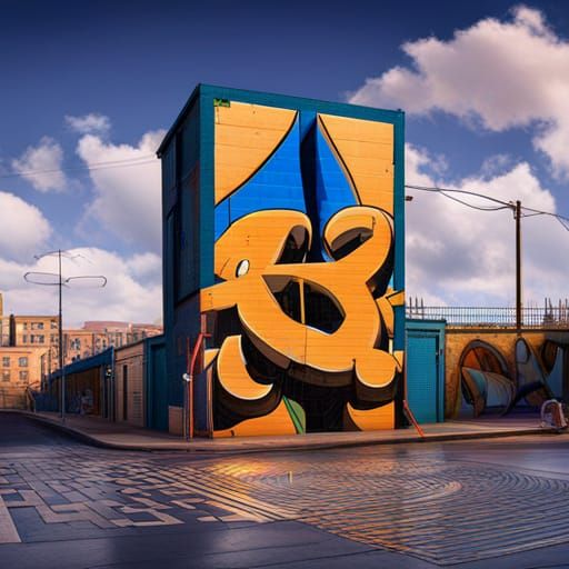 Majestic Street Graffiti in Realistic Style