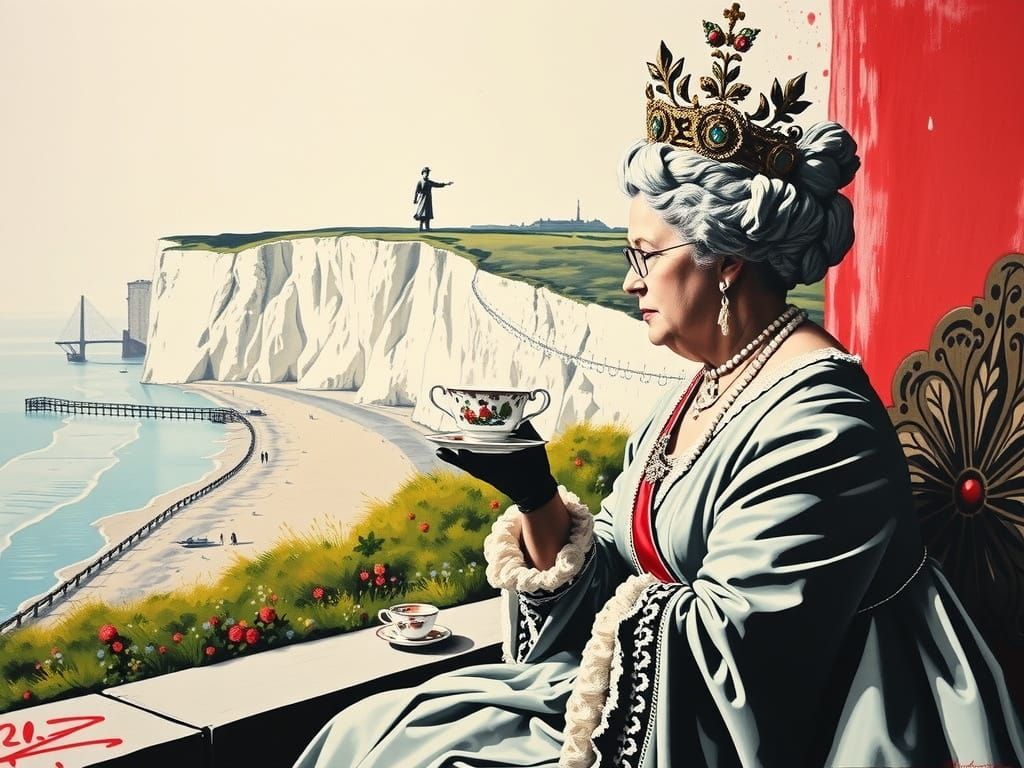 Queen Victoria, Drinking Tea, By The White Cliffs Of Dover, ...