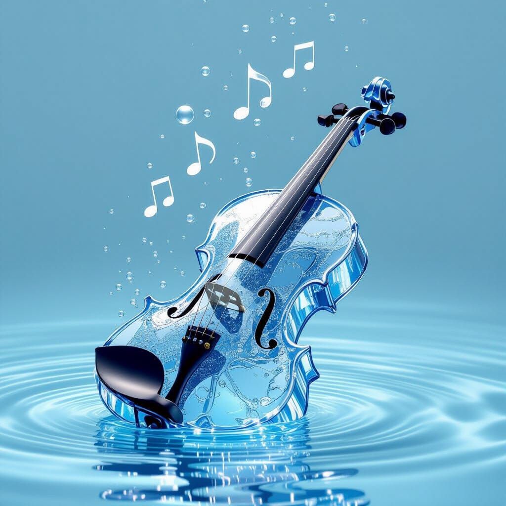 Crystal Water Violin With Light Strings
