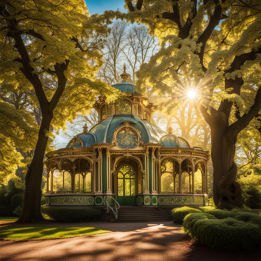 Arboretum: Art Nouveau Rococo Architecture in Sunlight