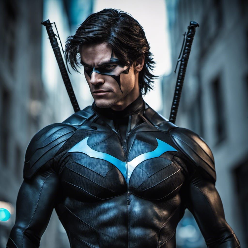 Hyperrealistic Portrait of Nightwing in HDR