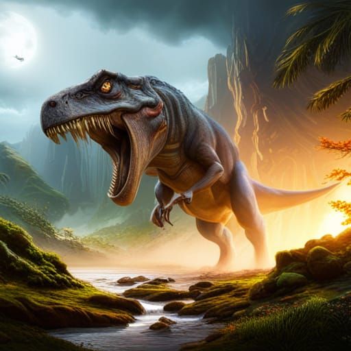 Detailed Tyrannosaurus Matte Painting