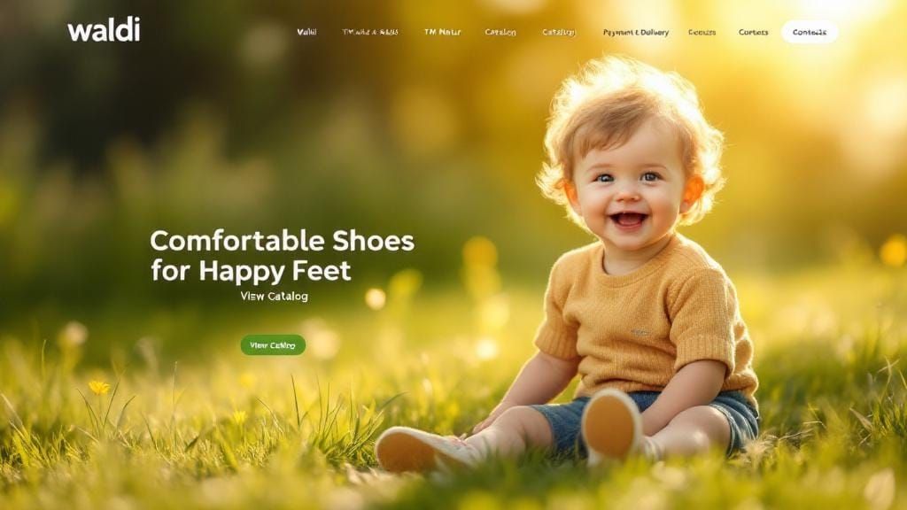 Happy Toddler Surrounded by Natural Light in Minimalist Styl...