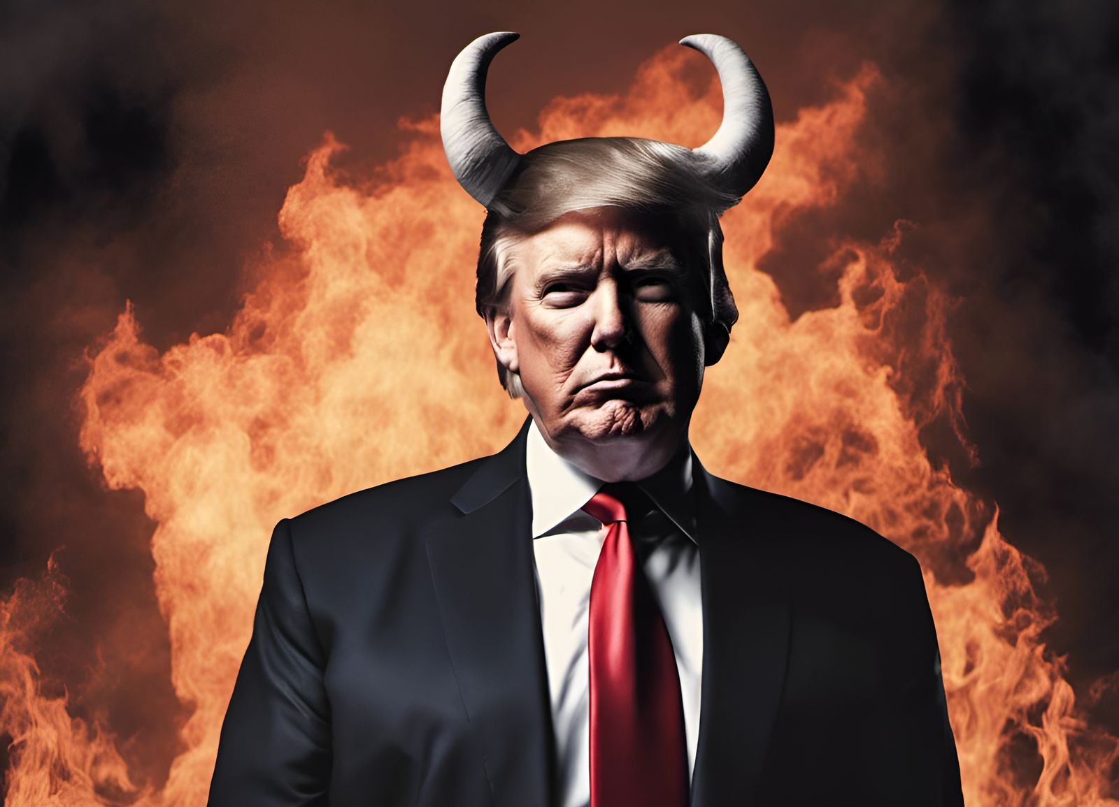 Donald Trump with Devil Horns in Ultra HD