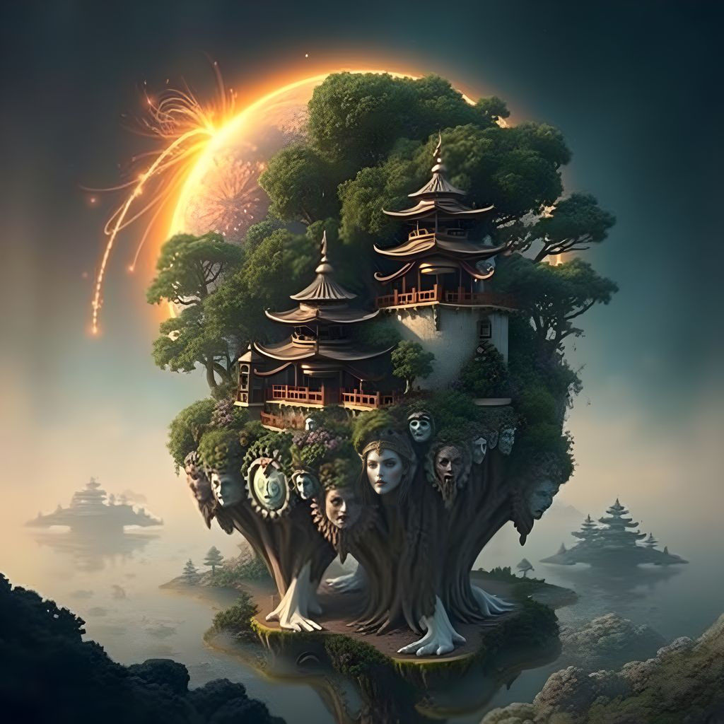 Vibrant Alien Mandalas in Kaleidoscope Forest