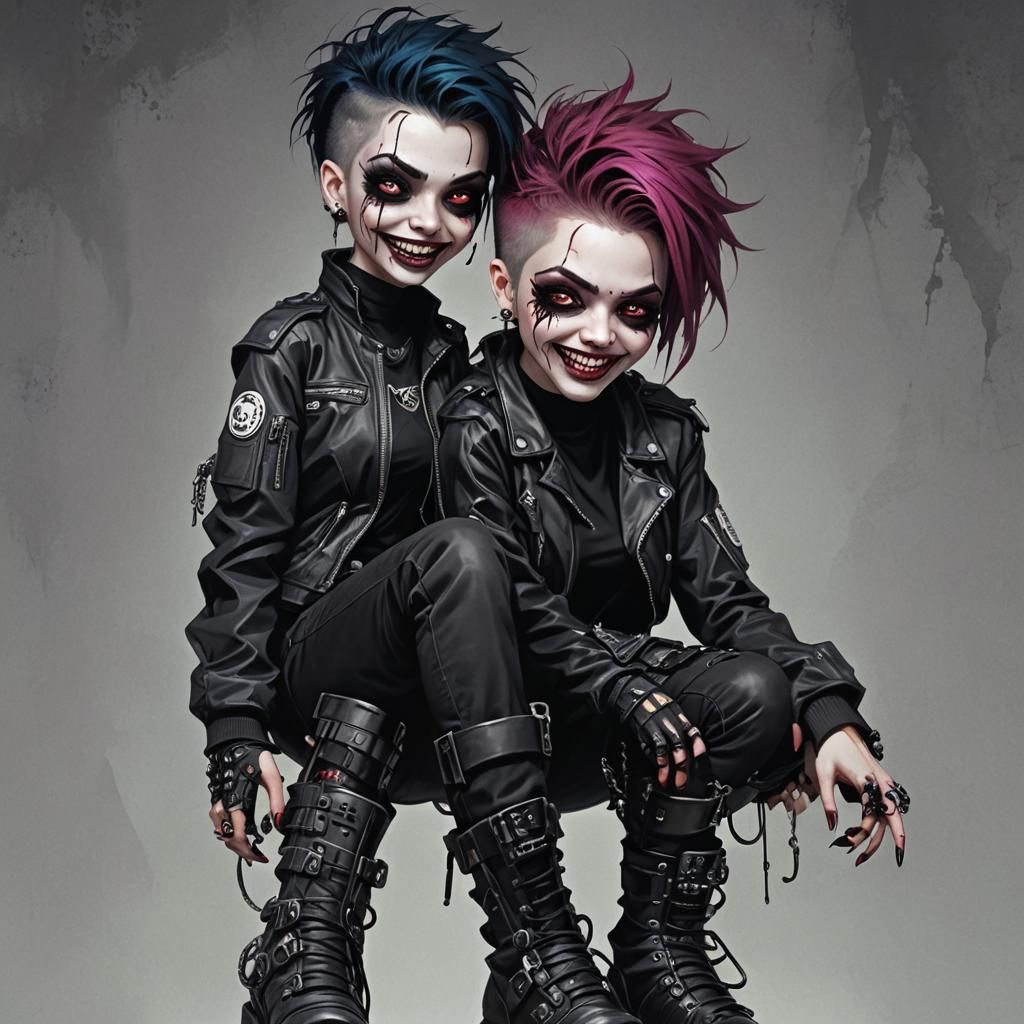 Cyberpunk Goth Girl with Bionic Eyes