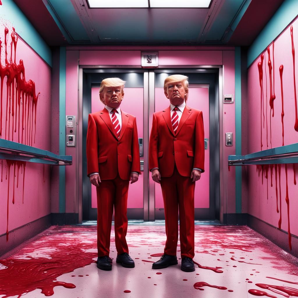 Vaporwave Twins in Detailed Matte Painting