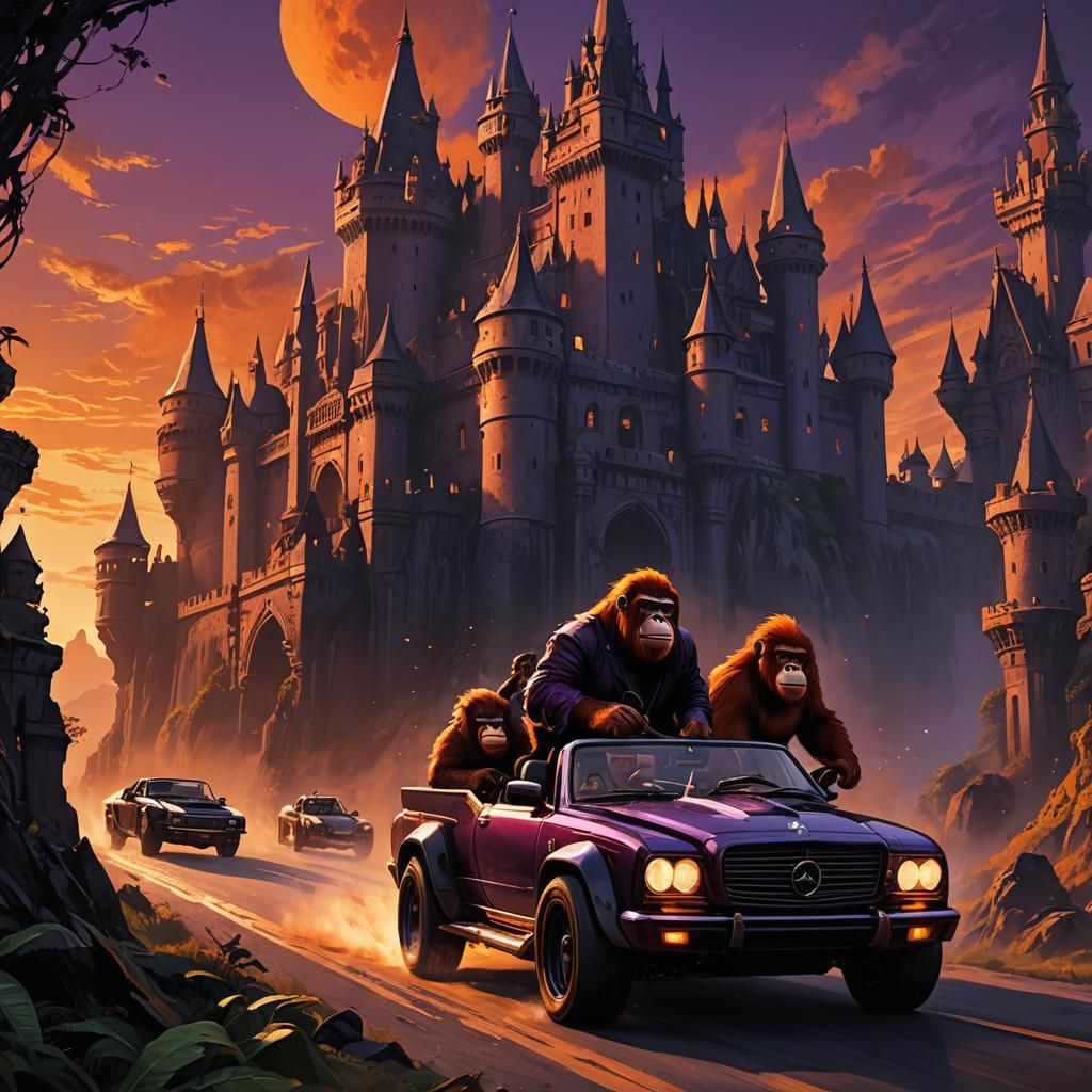 Orangutan and Friends Race to Dark Castle