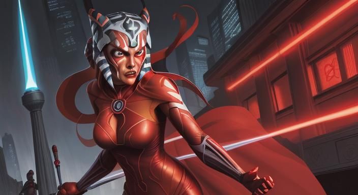 Ahsoka as Red Lantern in Comic Book Art