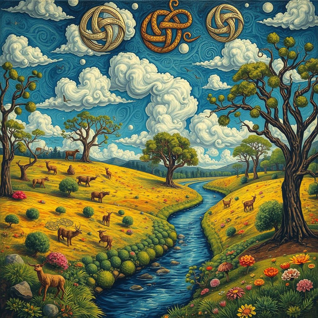 Celtic Knot Dreamscape in Fauvist Style