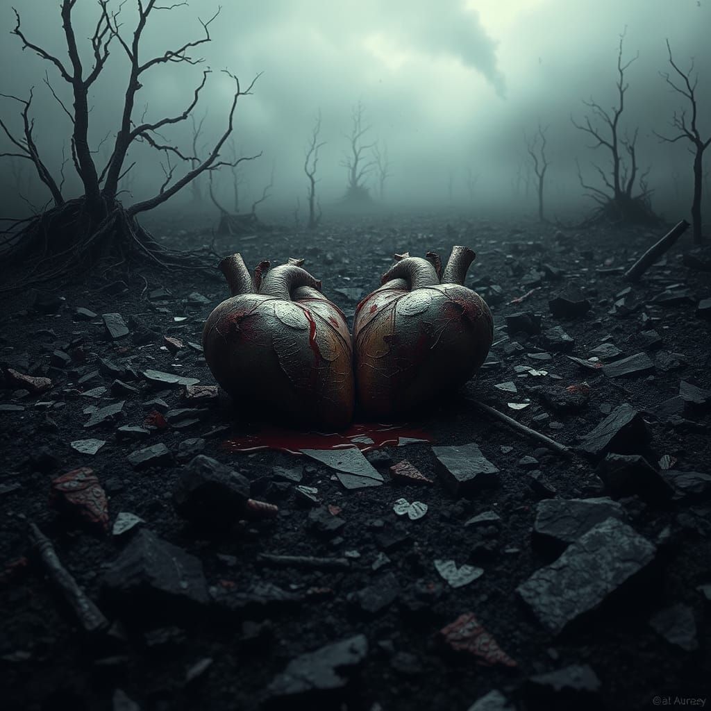 Post-Apocalyptic Hearts: A Haunting, Ethereal Scene