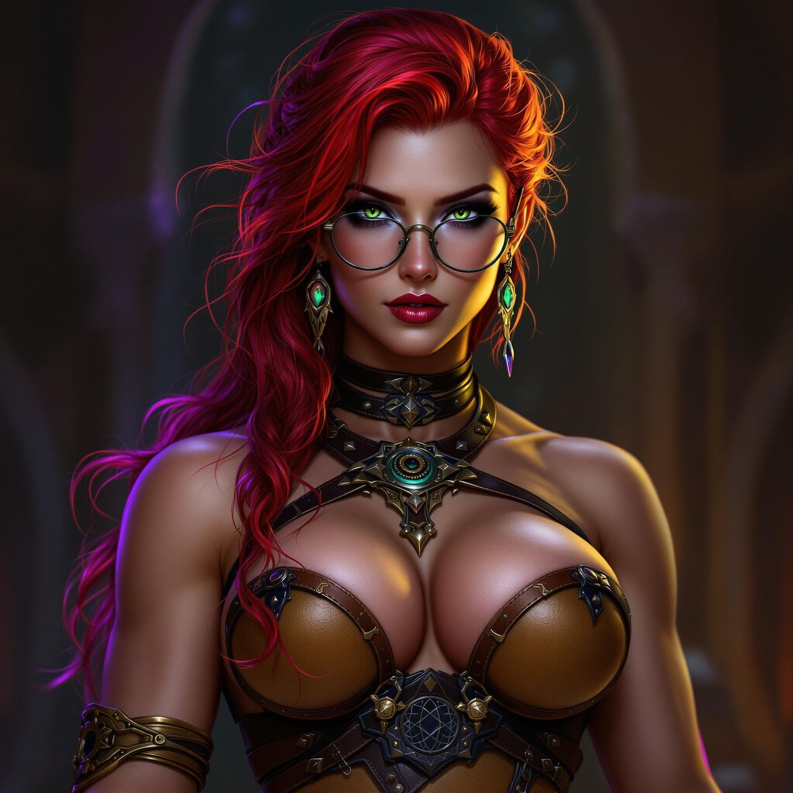 Red-Haired Warrior in Dark Fantasy Style
