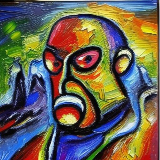 Evil Entity in Expressionist Neo-Impressionism Style