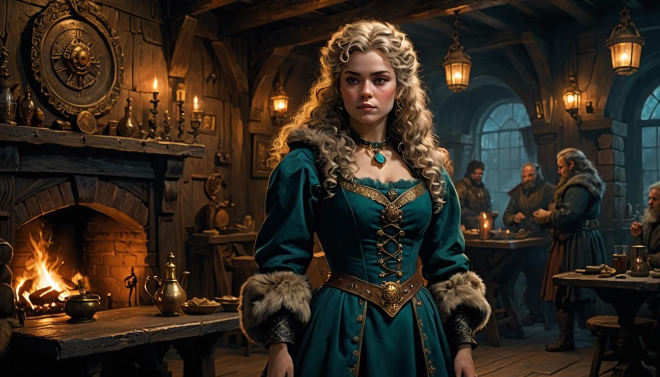 Anxious Pale Dwarf in Dark Fantasy Portrait