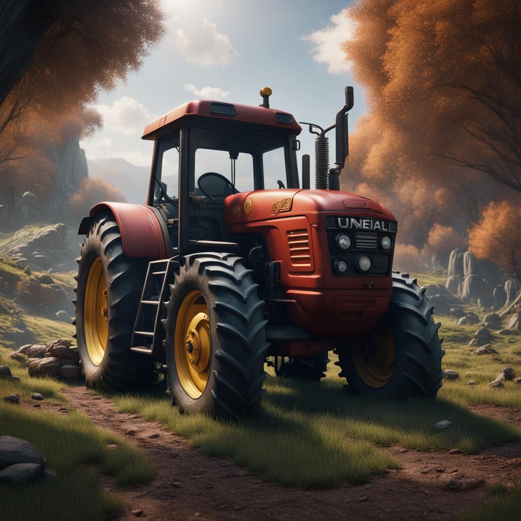 Fantastical Tractor in Detailed Matte Painting