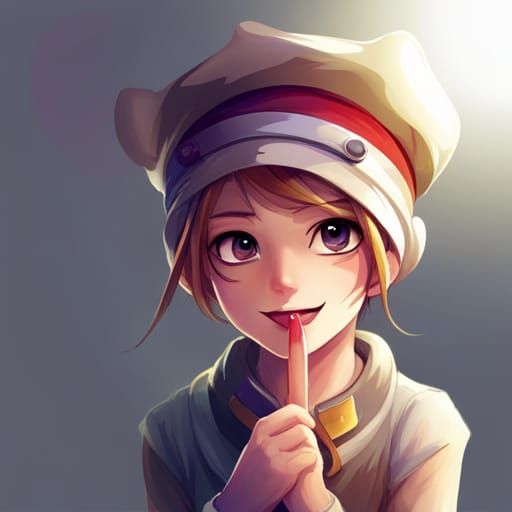 Cute Mushroom Girl Character Portrait