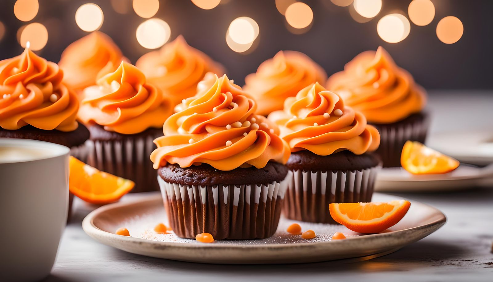 Cupcakes with Orange Frosting, Professional Photography