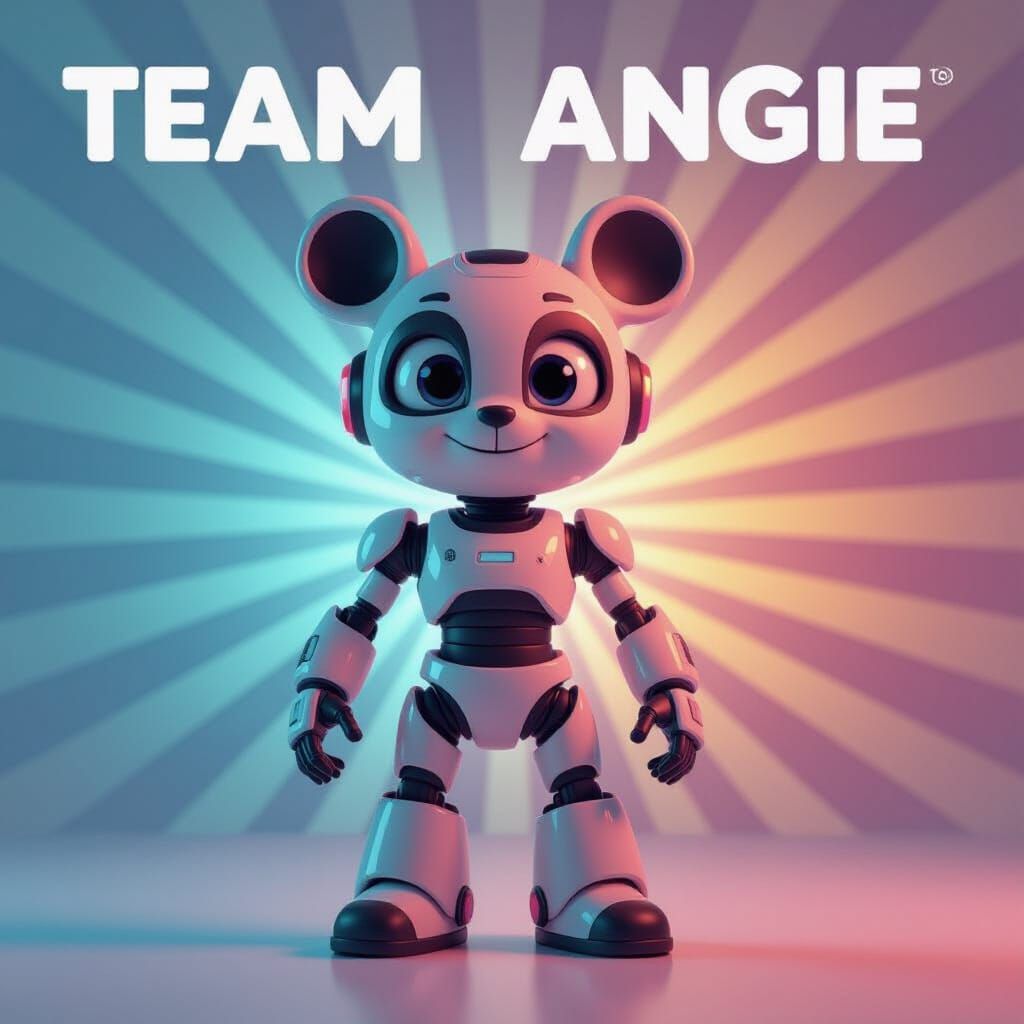 Team Angie Mascot in Pixar-Inspired CGI Style