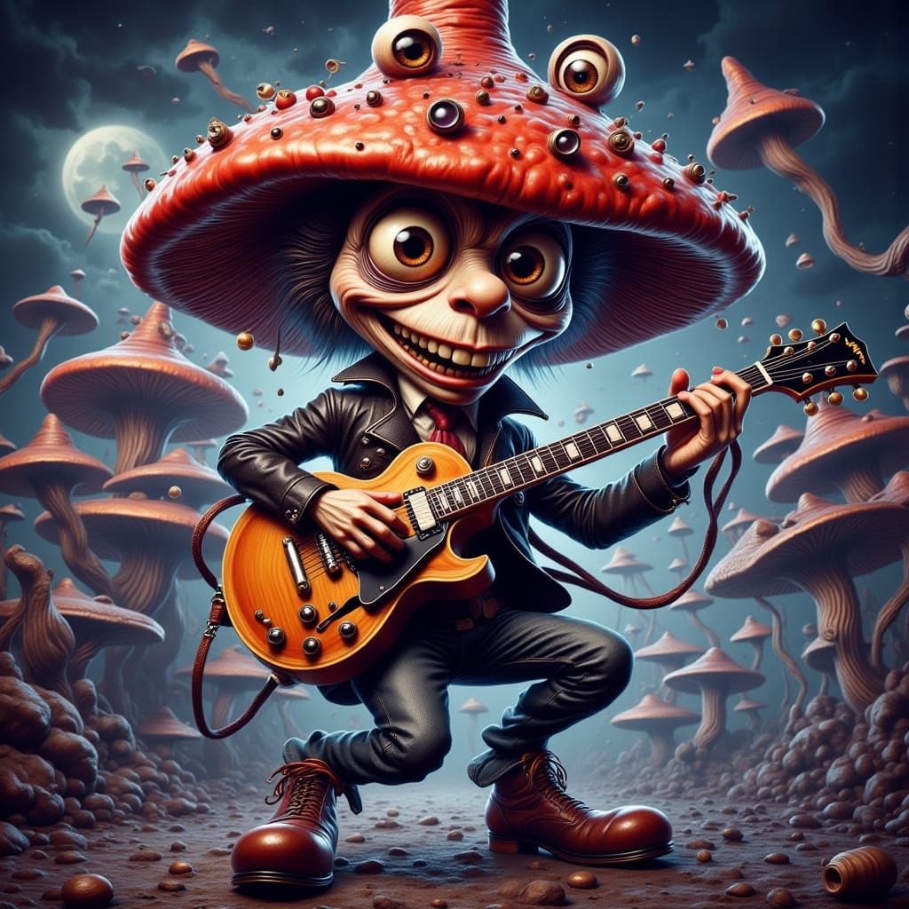 Rockabilly Mushroom Guitarist on Cruise Ship