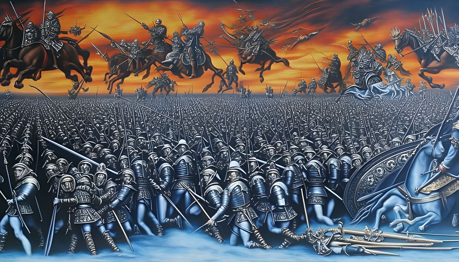 Agincourt Battle in Detailed Photorealistic Oil Painting