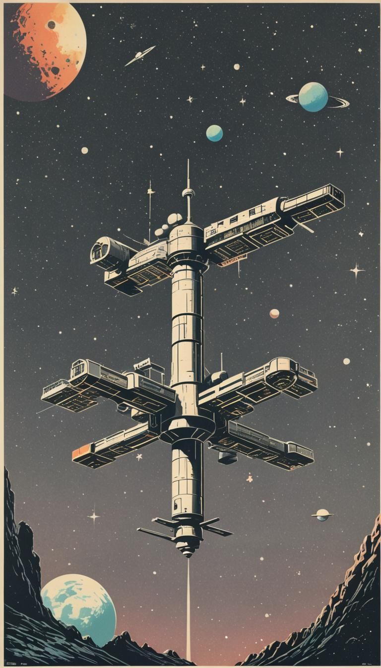 Retro Scifi mobile wallpaper