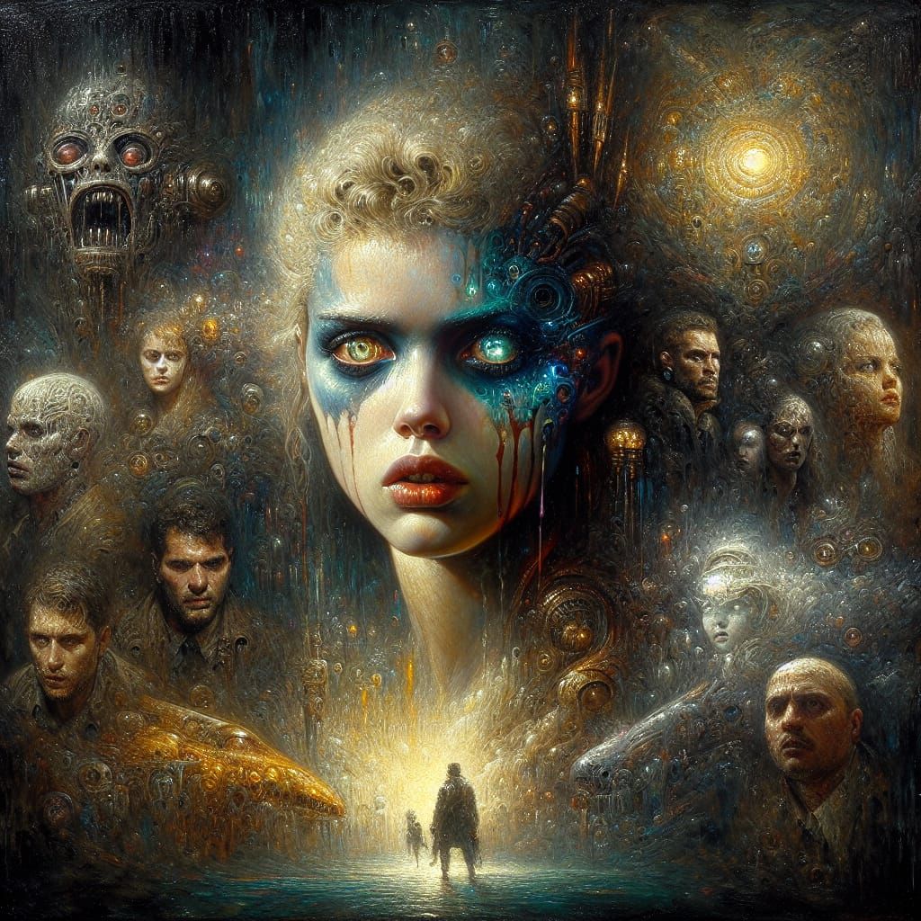 Hauntingly Beautiful Blade Runner Dreamscape in Oil Painting...