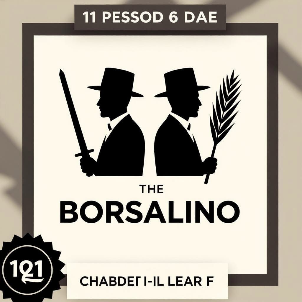 Striking Logo of Dueling Silhouettes with Green Banner